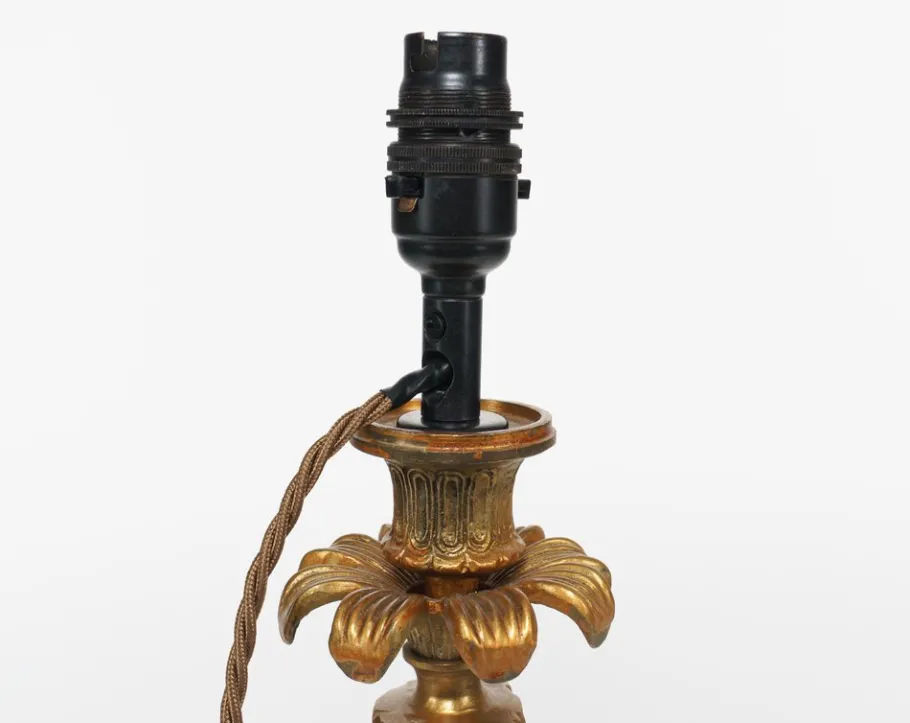 Discount Pamono Vintage French Gold Rococo Style Candlestick Table Lamps, 1960s, Set of 2