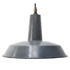 New Pamono Vintage French Industrial Grey Enamel Factory Pendant