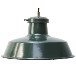 Hot Pamono Vintage French Industrial Petrol Green Enamel Factory Pendant from Sammode