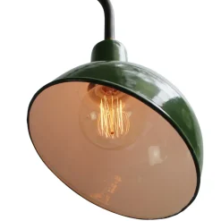 Clearance Pamono Vintage French Industrial Green Enamel Wall Light