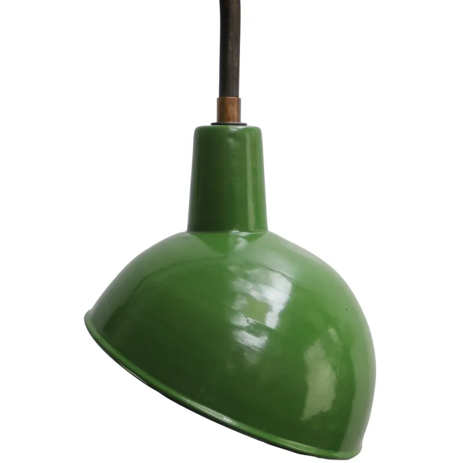 Clearance Pamono Vintage French Industrial Green Enamel Wall Light
