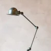 New Pamono Vintage French Industrial Jielde Table Lamp in Green Patina from Jieldé, 1950s