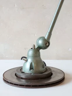 New Pamono Vintage French Industrial Jielde Table Lamp in Green Patina from Jieldé, 1950s