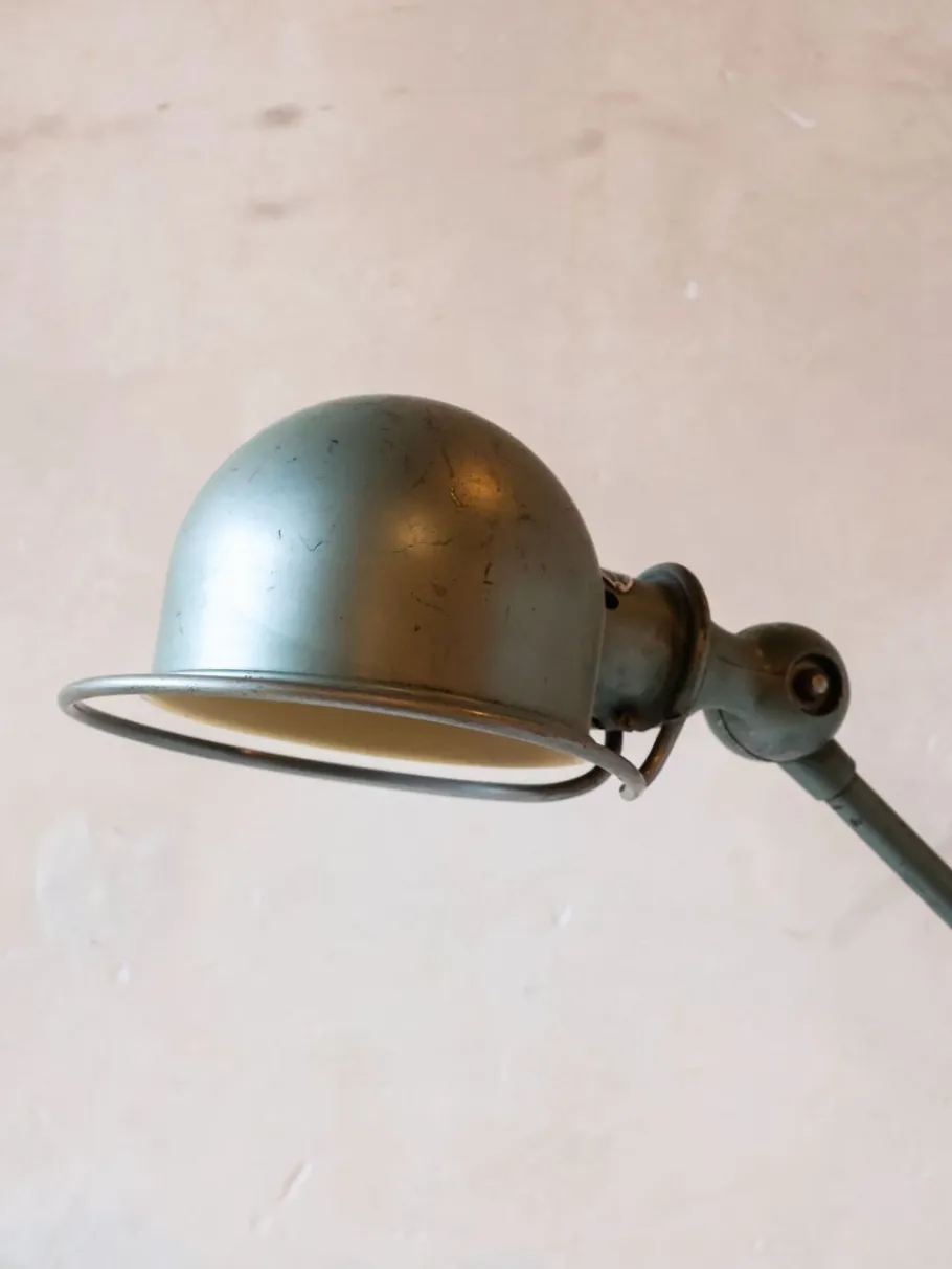 New Pamono Vintage French Industrial Jielde Table Lamp in Green Patina from Jieldé, 1950s