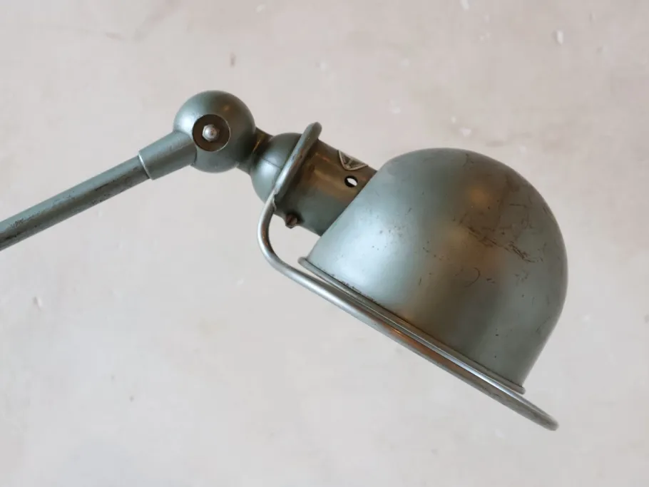 New Pamono Vintage French Industrial Jielde Table Lamp in Green Patina from Jieldé, 1950s