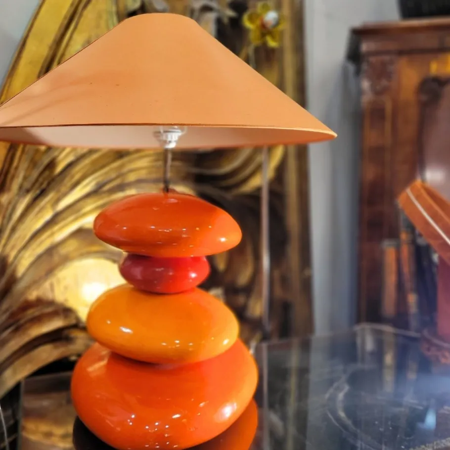 Sale Pamono Vintage French Table Lamp in Glazed Ceramic, 1980s