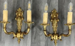 Best Pamono Vintage French Wall Lamps in Brass, Set of 2