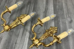 Best Pamono Vintage French Wall Lamps in Brass, Set of 2