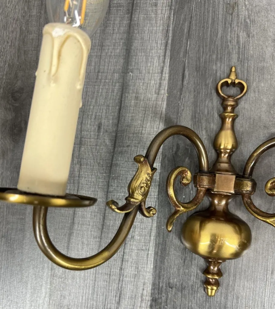 New Pamono Vintage French Wall Lights in Brass, Set of 2