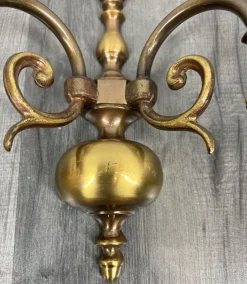 New Pamono Vintage French Wall Lights in Brass, Set of 2