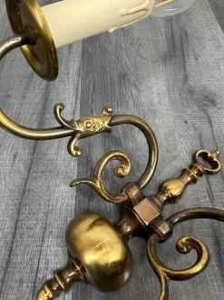 New Pamono Vintage French Wall Lights in Brass, Set of 2