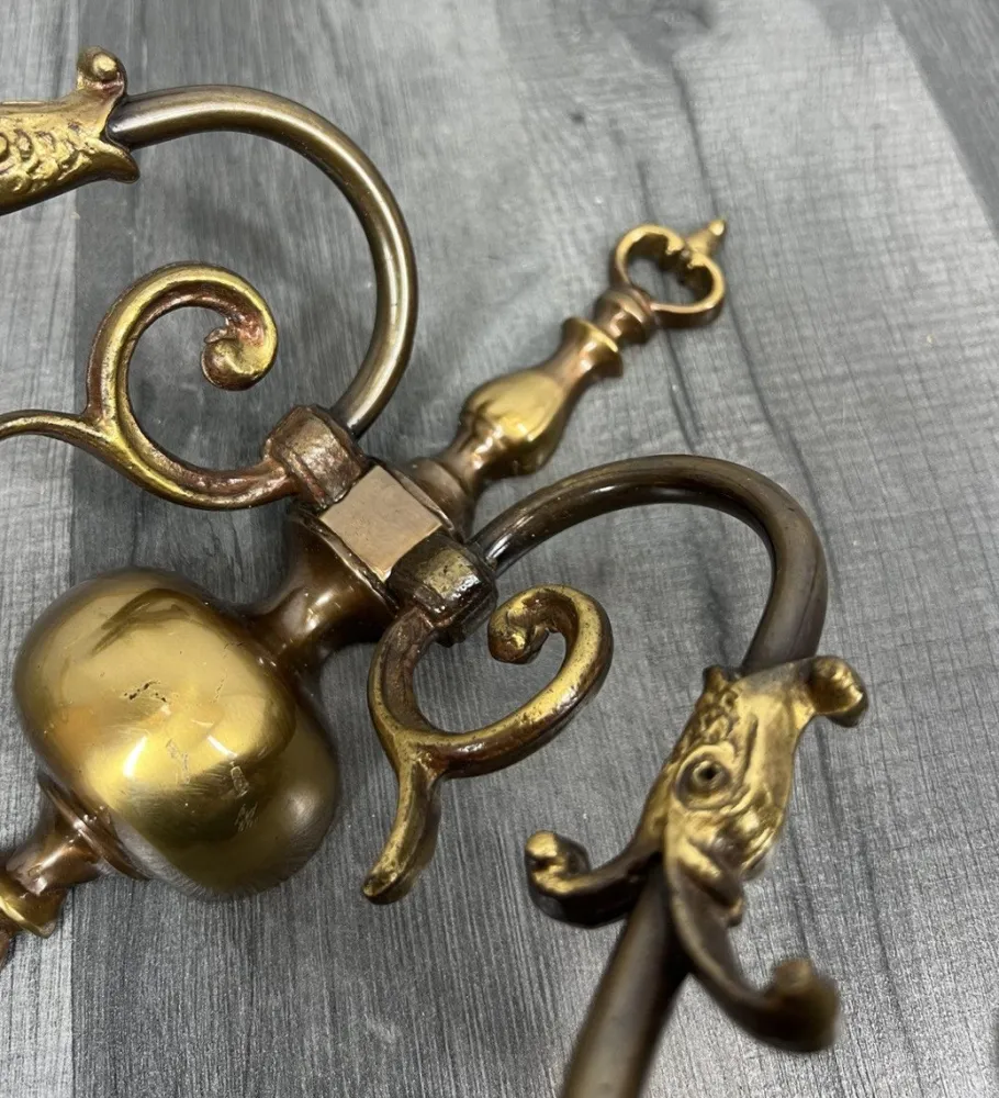 New Pamono Vintage French Wall Lights in Brass, Set of 2