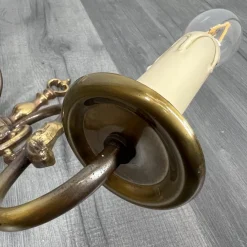 New Pamono Vintage French Wall Lights in Brass, Set of 2