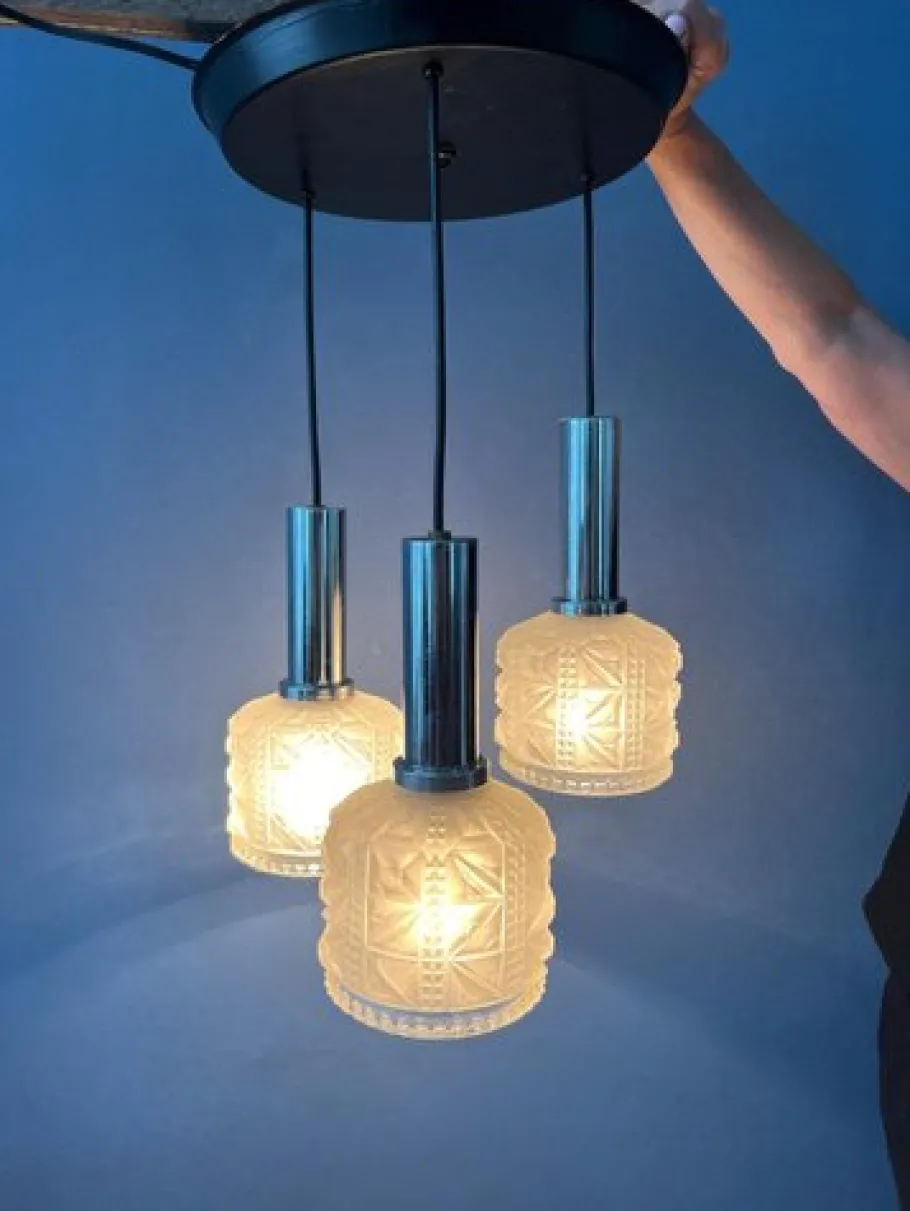 Discount Pamono Vintage Frosted Glass Cascade Pendant Lamp