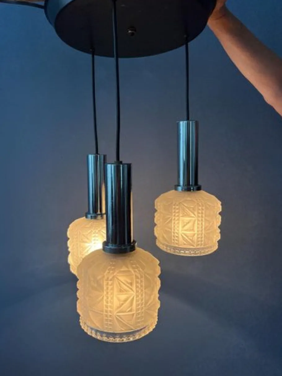 Discount Pamono Vintage Frosted Glass Cascade Pendant Lamp