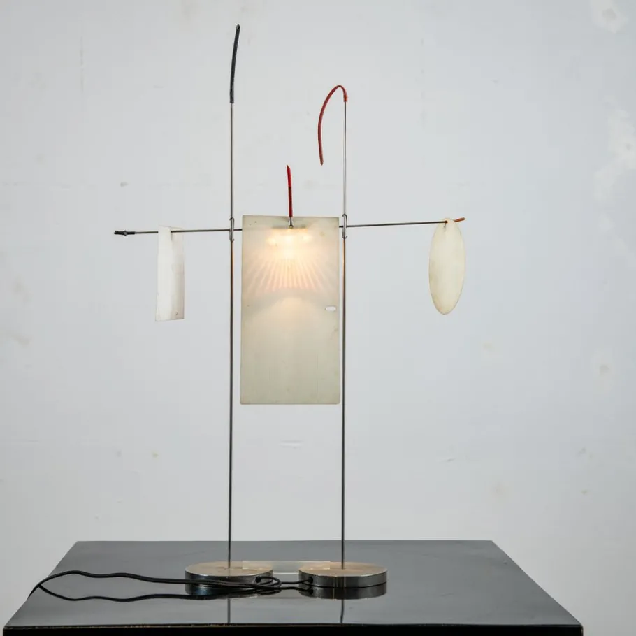 Best Pamono Vintage Fukushu Table Lamp in Metal attributed to Ingo Maurer for Design M, Germany, 1980s