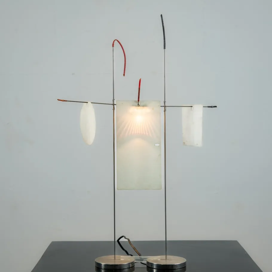 Best Pamono Vintage Fukushu Table Lamp in Metal attributed to Ingo Maurer for Design M, Germany, 1980s