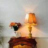 Clearance Pamono Vintage Genuine Alabaster Lamp with Big Lampshade Edges with Fringes