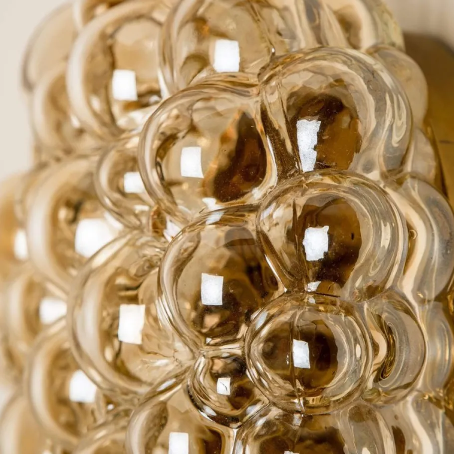 Sale Pamono Vintage German Amber Glass Wall Sconces by Helena Tynell for Limburg, 1960s