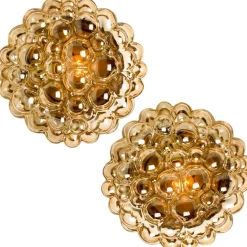 Sale Pamono Vintage German Amber Glass Wall Sconces by Helena Tynell for Limburg, 1960s