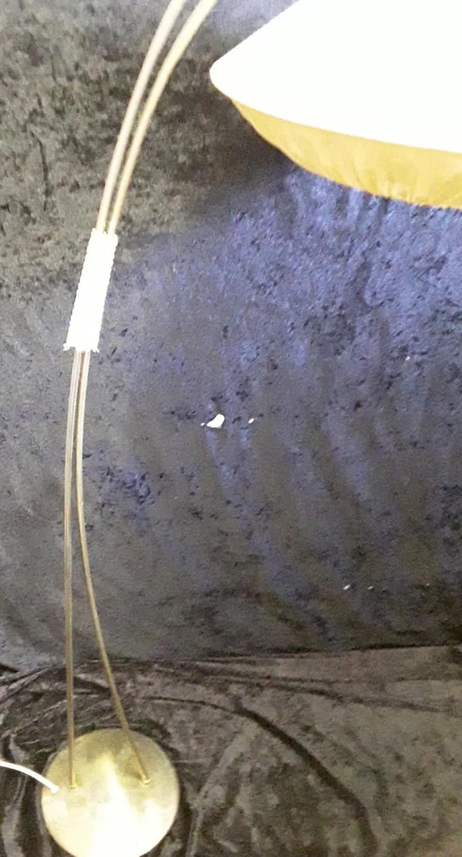 Best Pamono Vintage German Brass Floor Lamp with Linen Shade, 1960s