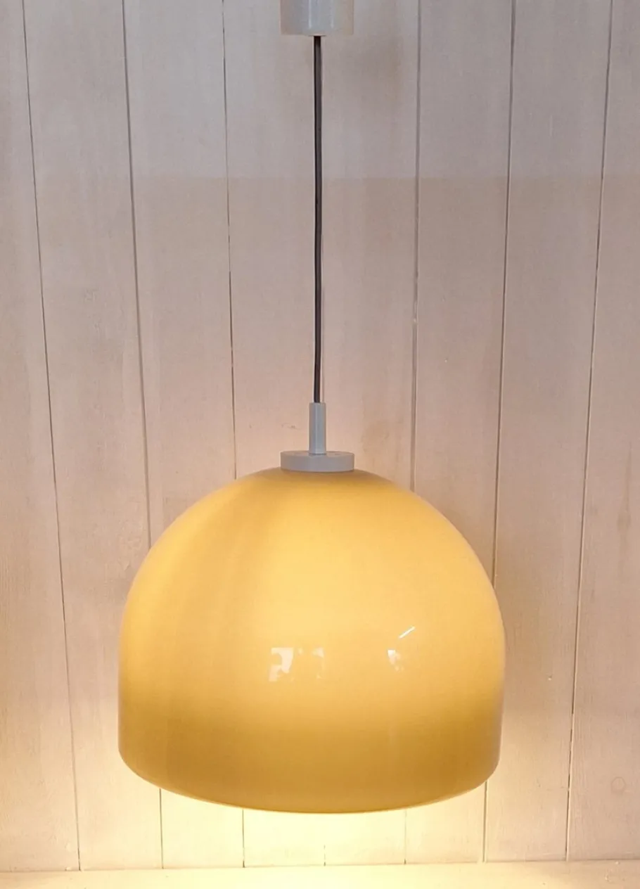Discount Pamono Vintage German Ceiling Lamp with Beige Plastic Shade, 1970s