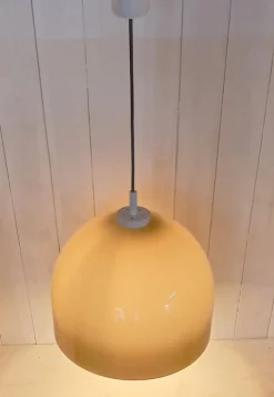 Discount Pamono Vintage German Ceiling Lamp with Beige Plastic Shade, 1970s