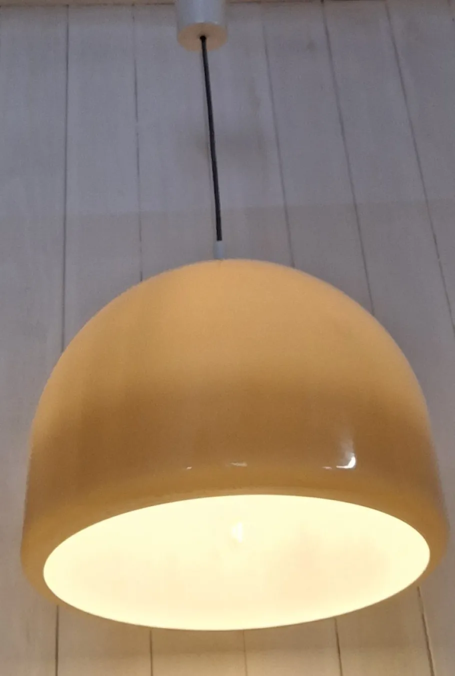 Discount Pamono Vintage German Ceiling Lamp with Beige Plastic Shade, 1970s