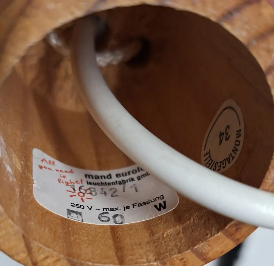 Discount Pamono Vintage German Childrens Room Ceiling Lamp in the Shape of an Airplane in Pine Wood by Mand Eurolux, 1980s