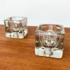 New Pamono Vintage German Glass TA 14 Cube Table Lamps from Peill & Putzler, 1970s, Set of 2
