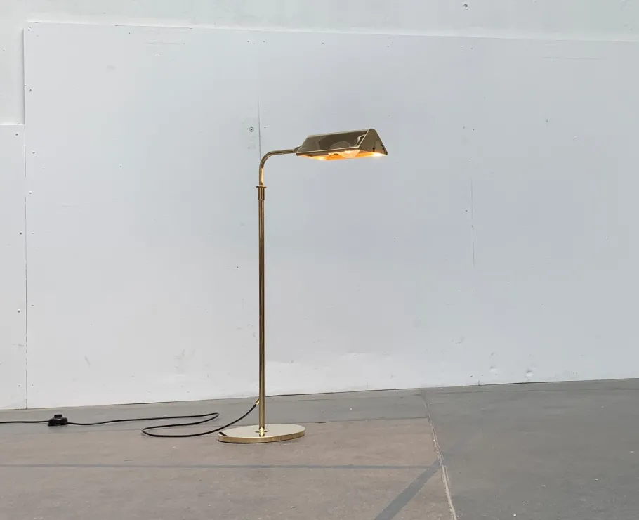 Best Pamono Vintage German Hollywood Regency Style Brass Floor Lamp by Florian Schulz