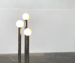 Outlet Pamono Vintage German Space Age Glass & Metal Floor Lamp, 1970s