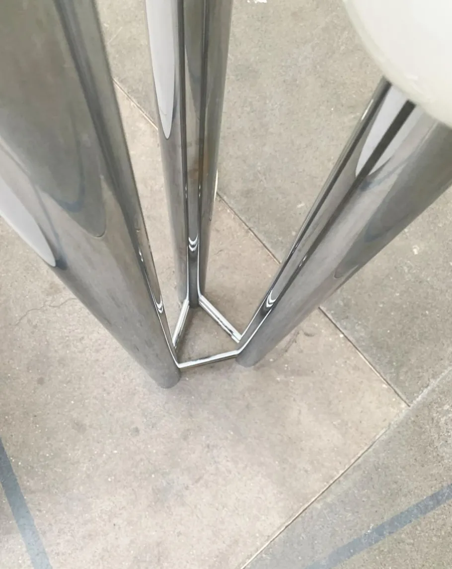 Outlet Pamono Vintage German Space Age Glass & Metal Floor Lamp, 1970s