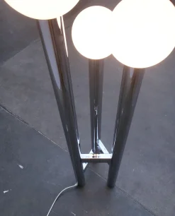 Clearance Pamono Vintage German Space Age Glass & Metal Floor Lamp, 1970s