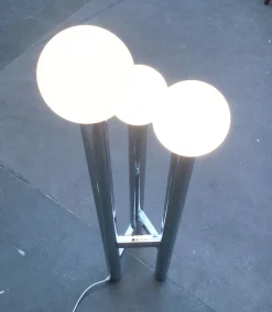 Clearance Pamono Vintage German Space Age Glass & Metal Floor Lamp, 1970s