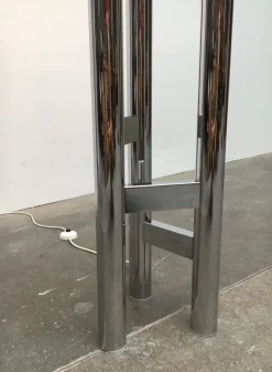 Clearance Pamono Vintage German Space Age Glass & Metal Floor Lamp, 1970s