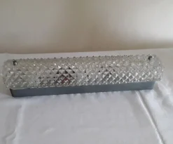 Pamono Vintage German Wall Lamp with a Metal Base and Structural Glass Shade from Limburg, 1970s