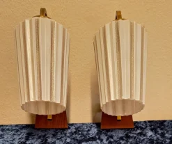 Hot Pamono Vintage German Wall Lamps with Teak Shade, 1960s, Set of 2