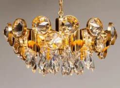 Clearance Pamono Vintage Gilded Chandelier from Palwa, 1960s