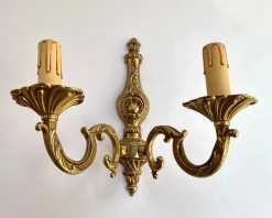 Best Pamono Vintage Gilt Bronze Wall Sconce in Candelabra Design, France, 1960s