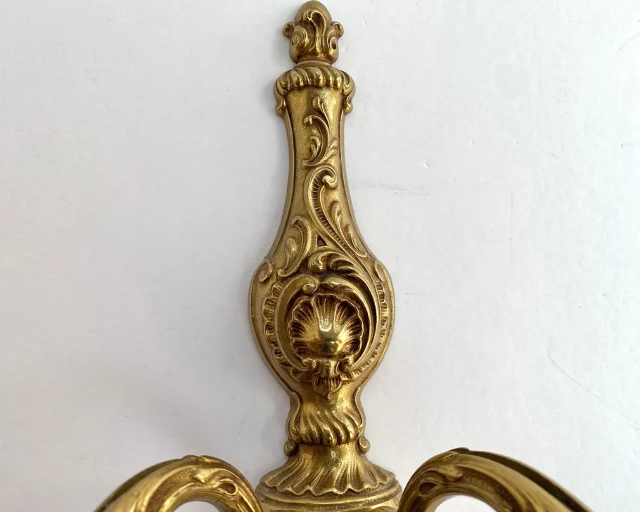 Best Pamono Vintage Gilt Bronze Wall Sconce in Candelabra Design, France, 1960s