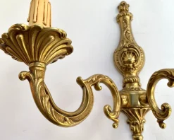 Best Pamono Vintage Gilt Bronze Wall Sconce in Candelabra Design, France, 1960s