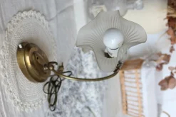 Clearance Pamono Vintage Gilt Metal Lamp with Tulip Shade, 1960s