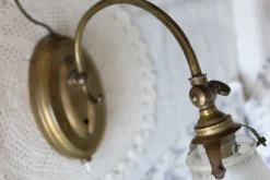 Clearance Pamono Vintage Gilt Metal Lamp with Tulip Shade, 1960s