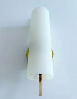 Clearance Pamono Vintage Glass and Brass Sconce from Hillebrand Leuchten, 1950s