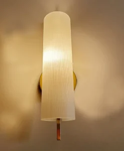 Clearance Pamono Vintage Glass and Brass Sconce from Hillebrand Leuchten, 1950s