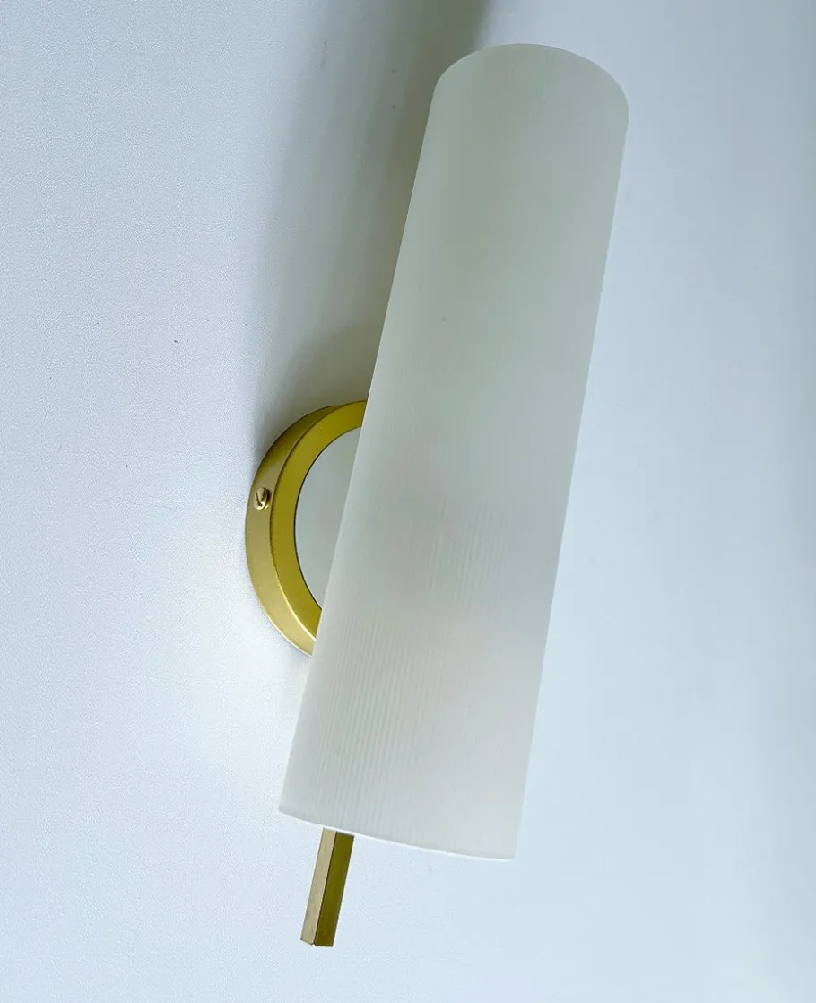 Clearance Pamono Vintage Glass and Brass Sconce from Hillebrand Leuchten, 1950s