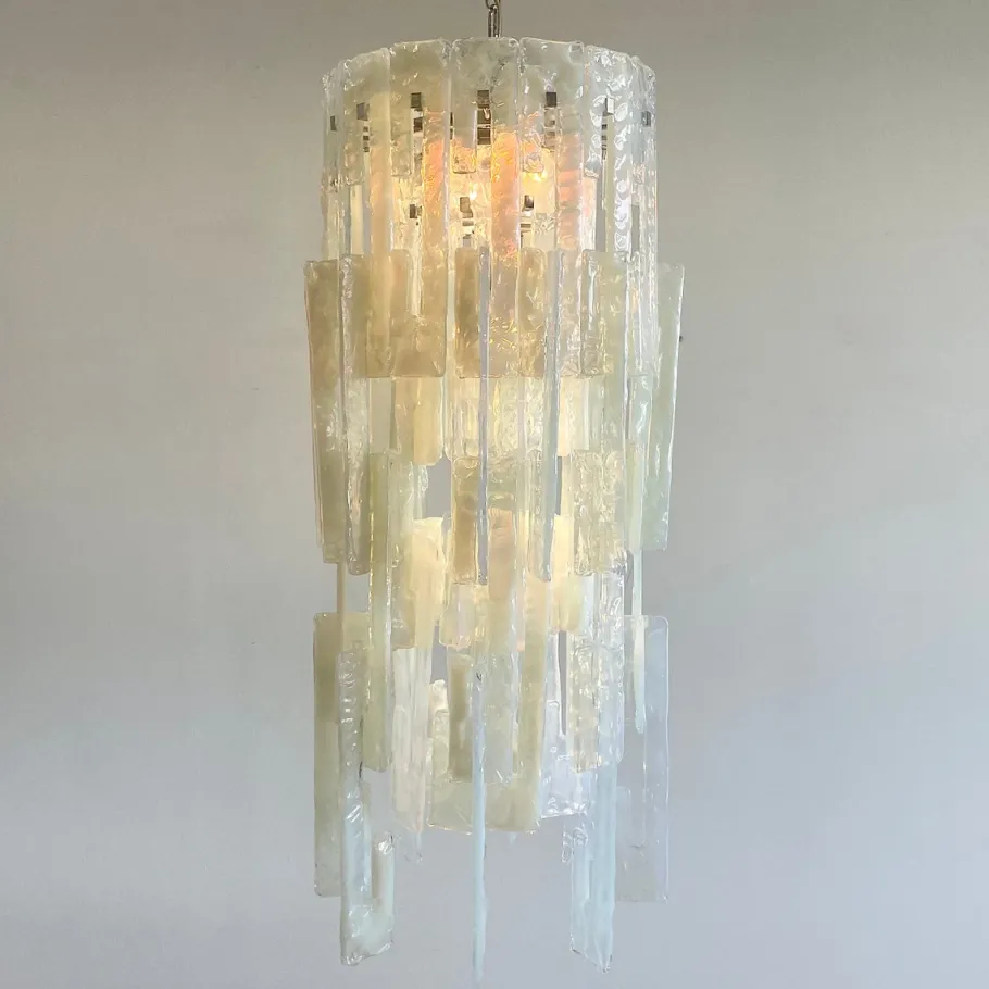 Clearance Pamono Vintage Glass Chandelier by Carlo Nason for AV Mazzega, 1960s