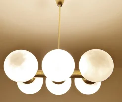 Best Pamono Vintage Glass Globe Pendant Light in the style of Stilnovo, 1950s