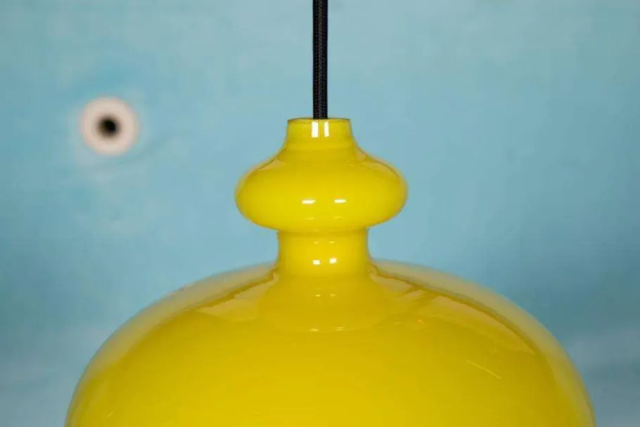 New Pamono Vintage Glass Hanging Lamp by Hans Agne Jakobssen